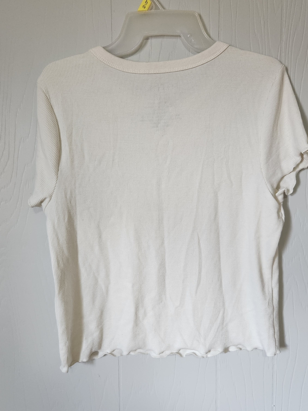 Cream Ribbed Short Sleeve Tee - Picture 2 of 4